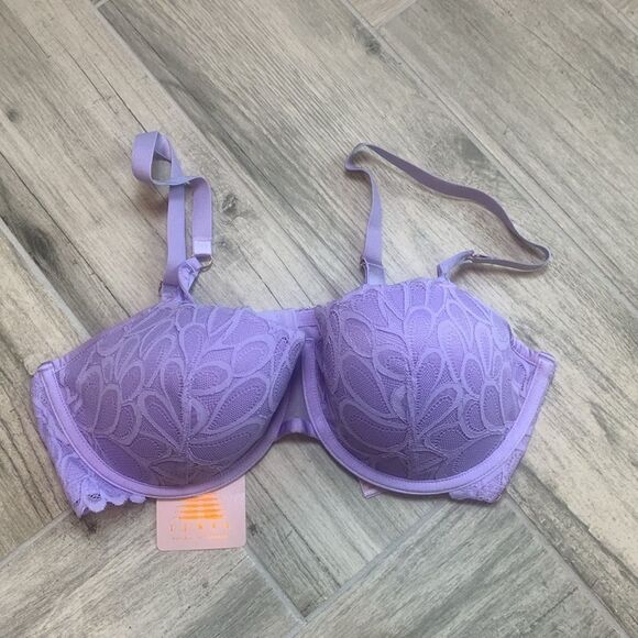 Savage X Fenty Savage Not Sorry Lightly Lined Lace Balconette Bra 38D Lavender - Picture 1 of 6
